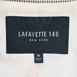 LAFAYETTE148 | Brown Micro Houndstooth One-Button Blazer