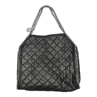 STELLA MCCARTNEY | Black Falabella Metallic Quilted Tote Bag