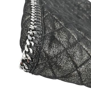 STELLA MCCARTNEY | Black Falabella Metallic Quilted Tote Bag