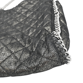 STELLA MCCARTNEY | Black Falabella Metallic Quilted Tote Bag