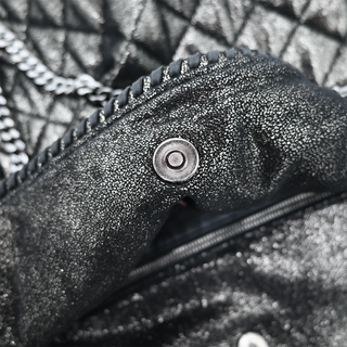 STELLA MCCARTNEY | Black Falabella Metallic Quilted Tote Bag