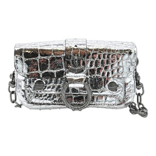 ZADIG & VOLTAIRE | Kate Metallic Silver Wallet Croco Bag