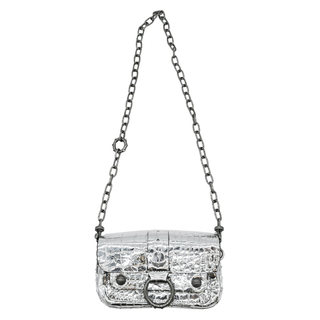ZADIG & VOLTAIRE | Kate Metallic Silver Wallet Croco Bag