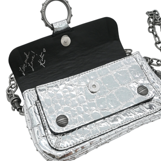 ZADIG & VOLTAIRE | Kate Metallic Silver Wallet Croco Bag