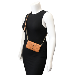 MCM | Aren Visetos Cognac Crossbody Wallet
