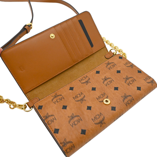 MCM | Aren Visetos Cognac Crossbody Wallet