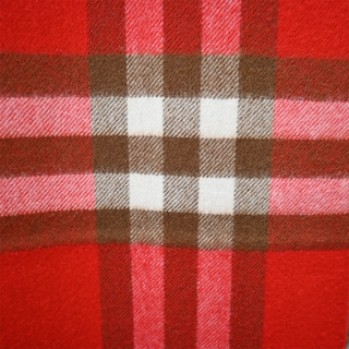 BURBERRY | Red Cashmere Check Scarf