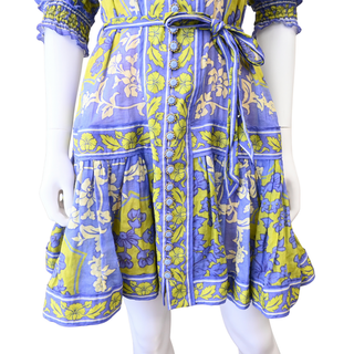 ZIMMERMANN | Floral Ramie Belted Midi Dress
