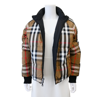 BURBERRY | Reversible Black & Archive Beige Check Puffer Jacket