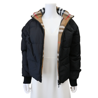 Reversible Black & Archive Beige Check Puffer Jacket