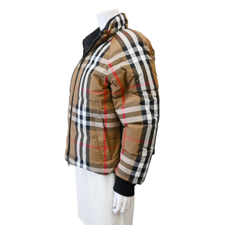 Reversible Black & Archive Beige Check Puffer Jacket