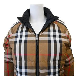 Reversible Black & Archive Beige Check Puffer Jacket