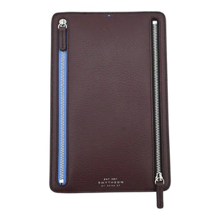 SMYTHSON | Deep Burgundy Leather Multi-Zip Case