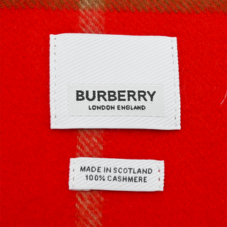 BURBERRY | Red Cashmere Check Scarf