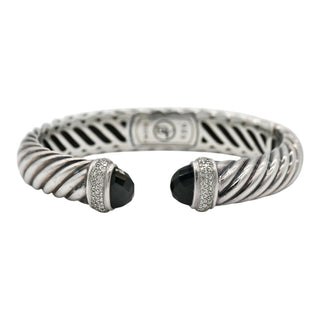 Waverly Black Onyx & Diamond 10mm Cuff Bracelet