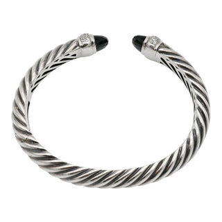 Waverly Black Onyx & Diamond 10mm Cuff Bracelet