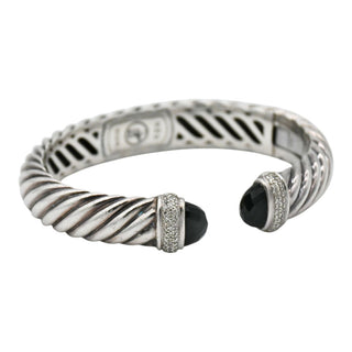 Waverly Black Onyx & Diamond 10mm Cuff Bracelet