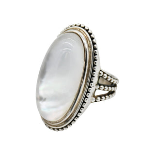 Crystal Quartz & Mother of Pearl Doublet Cocktail Ring