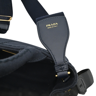 PRADA | Baltic Blue Jardinière Small Cotton Canvas Handbag