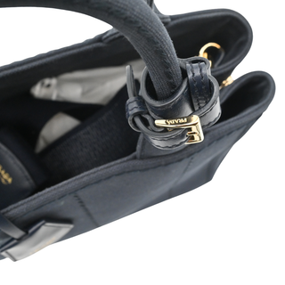 PRADA | Baltic Blue Jardinière Small Cotton Canvas Handbag