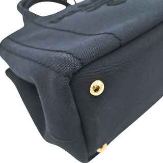 PRADA | Baltic Blue Jardinière Small Cotton Canvas Handbag