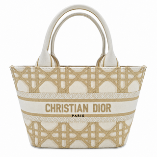 Cannage Embroidered Brocart Hat Basket Bag