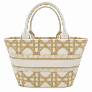 Cannage Embroidered Brocart Hat Basket Bag