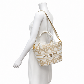 DIOR | Cannage Embroidered Brocart Hat Basket Bag