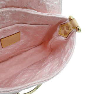 Pink Sunset Monogram Denim Flap Bag