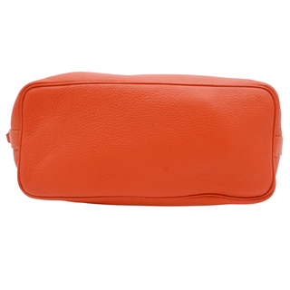 Orange Cervo Leather Braided Handle Hobo Bag