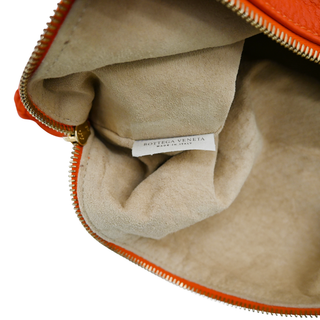 Orange Cervo Leather Braided Handle Hobo Bag