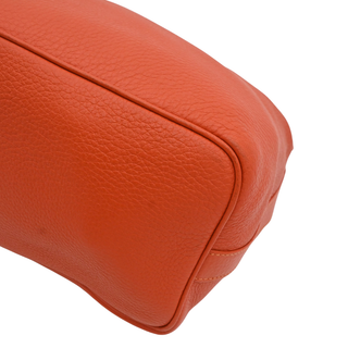 Orange Cervo Leather Braided Handle Hobo Bag
