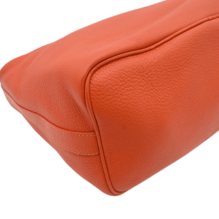 Orange Cervo Leather Braided Handle Hobo Bag