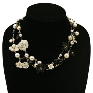 Camellia CC Pearl Beaded Long Necklace