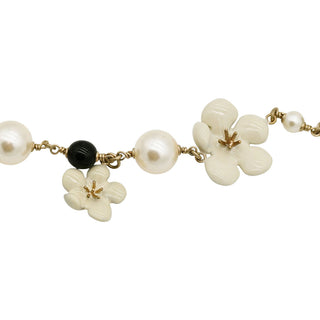 Camellia CC Pearl Beaded Long Necklace