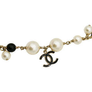 Camellia CC Pearl Beaded Long Necklace