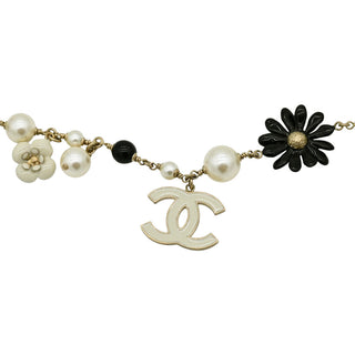 Camellia CC Pearl Beaded Long Necklace