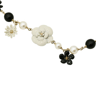 Camellia CC Pearl Beaded Long Necklace