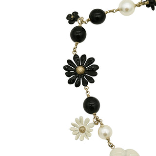 Camellia CC Pearl Beaded Long Necklace