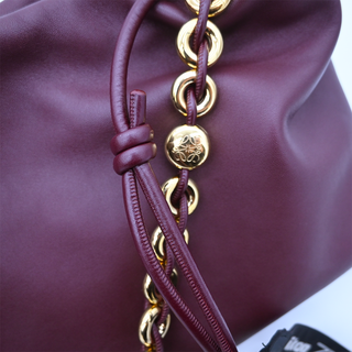 Flamenco Drawstring Leather Shoulder Bag