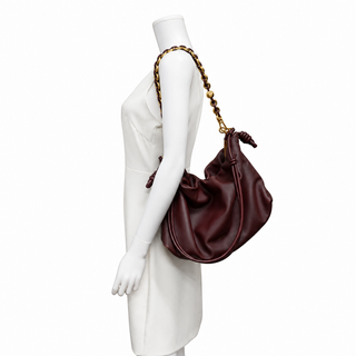 Flamenco Drawstring Leather Shoulder Bag