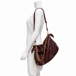 Flamenco Drawstring Leather Shoulder Bag