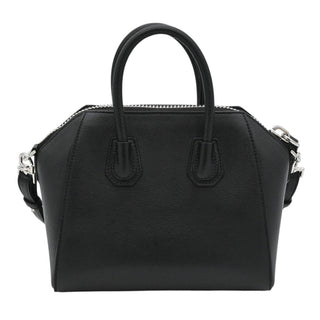 Black Grained Leather Mini Antigona Bag