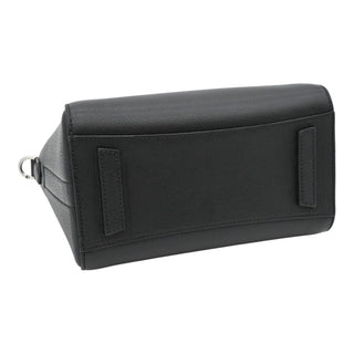 Black Grained Leather Mini Antigona Bag