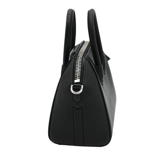 Black Grained Leather Mini Antigona Bag