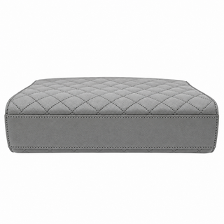 SAINT LAURENT | Light Gray Chevron Quilted Envelope Chain Shoulder Bag