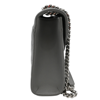 SAINT LAURENT | Light Gray Chevron Quilted Envelope Chain Shoulder Bag