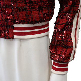ALICE + OLIVIA | Keri Tweed Varsity Jacket