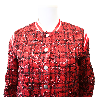 ALICE + OLIVIA | Keri Tweed Varsity Jacket