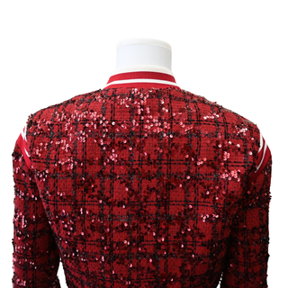 ALICE + OLIVIA | Keri Tweed Varsity Jacket